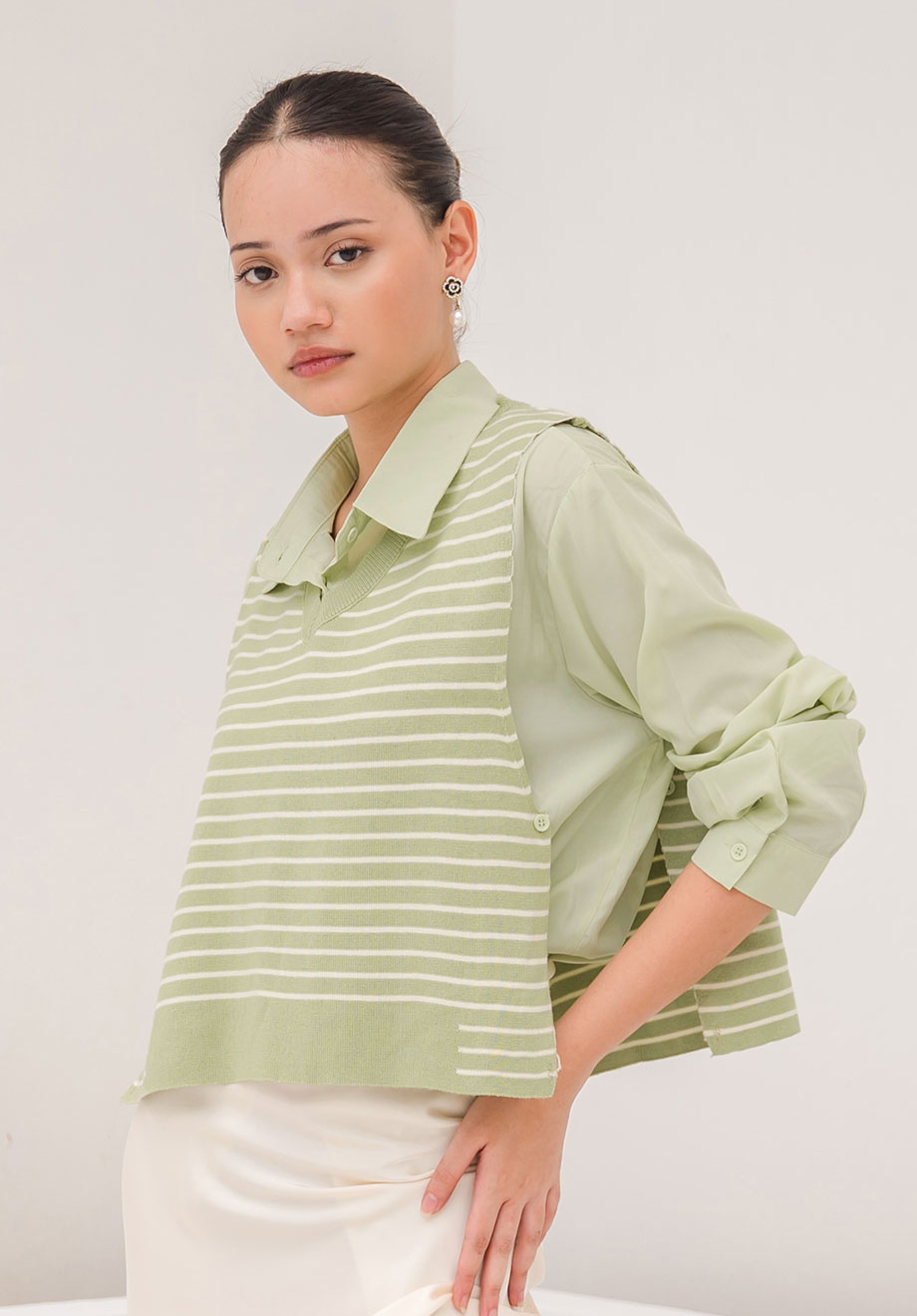 Indi and Cold Sleeveless Top, Sage Green